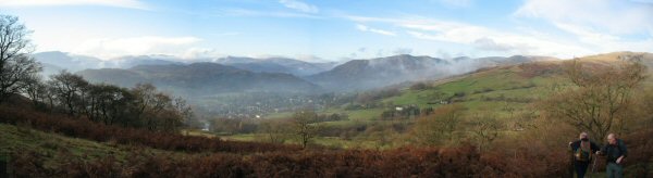 Mick and John looking down at Ambleside