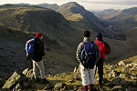 Picture of Les Bolsover, Steve Crags and Paul McCarthy taking in the view from Green Gable down Ennerdale