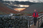 The sun is setting as Paul McCarthy and I near the Wasdale Inn
