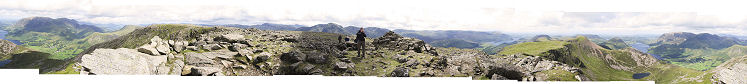 360deg Panoramic View of The Lake District UK from High Style, Buttermere